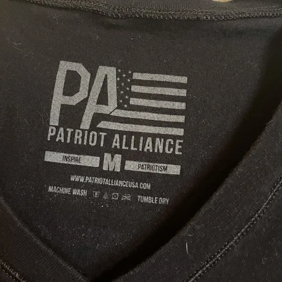 Black Tshirt Patriot Alliance Size Medium Good Condition - Picture 3 of 5